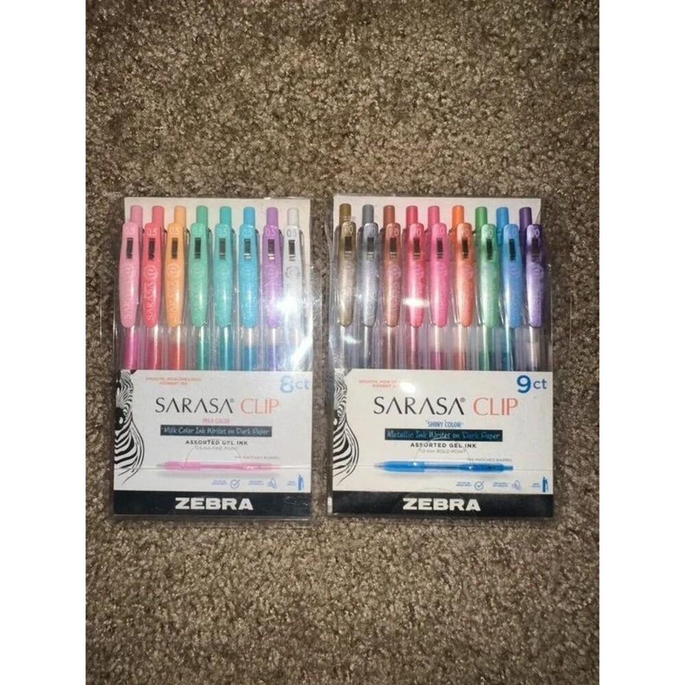 Zebra Pen Sarasa Clip Gel Retractable - 2 DIFFERENT sets